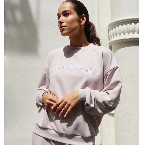 NWOT Atella Beige Sweatshirt Salt & Serenity Size M - Picture 3 of 4
